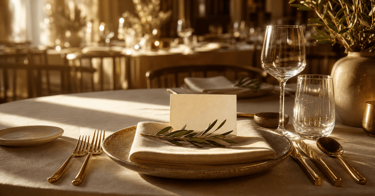 Sample AI-generated post image illustrating a hospitality and live-events topic, in the brand's visual language